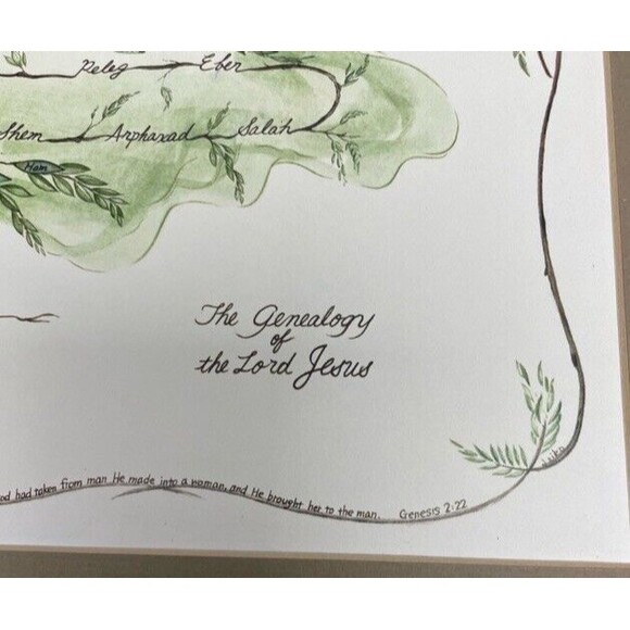 Jesus Christ Geneology Tree of Life Watercolor Llithograph Signed Numbered Mattd - Picture 4 of 11